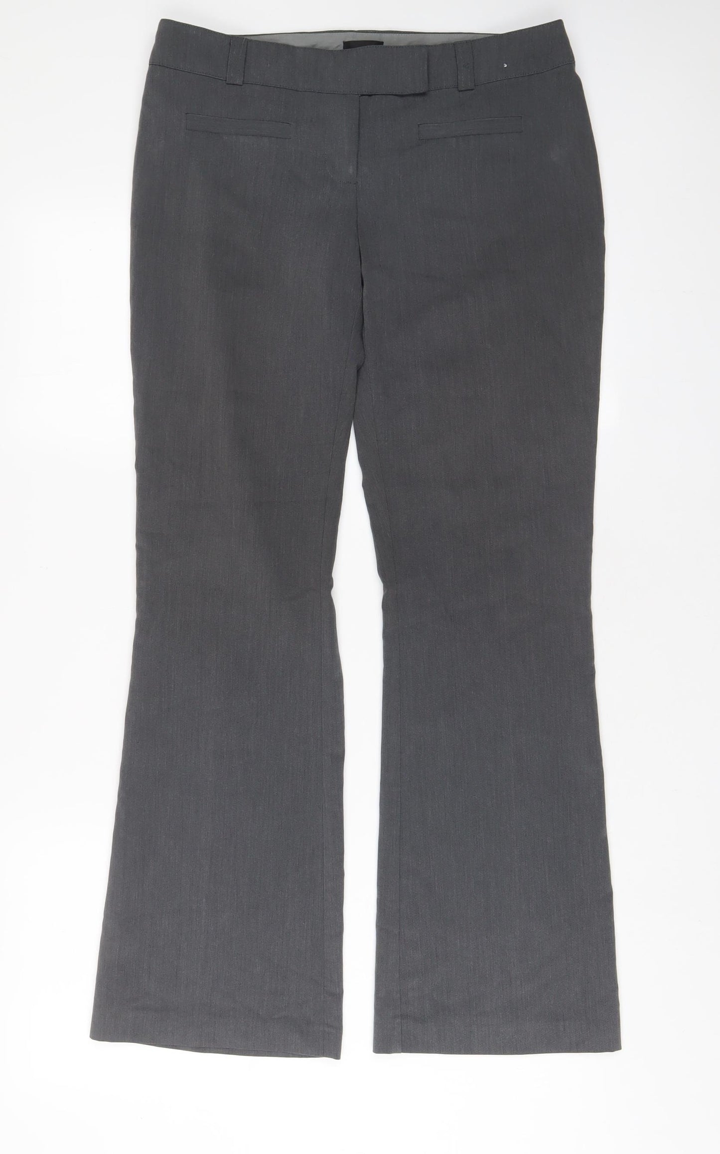 Topshop Womens Grey Polyester Trousers Size 10 L30 in Regular Hook & Eye