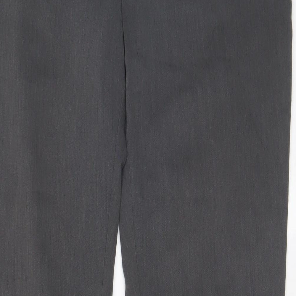 Topshop Womens Grey Polyester Trousers Size 10 L30 in Regular Hook & Eye