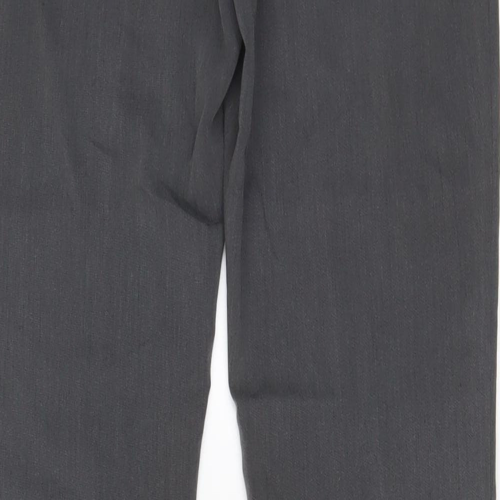 Topshop Womens Grey Polyester Trousers Size 10 L30 in Regular Hook & Eye