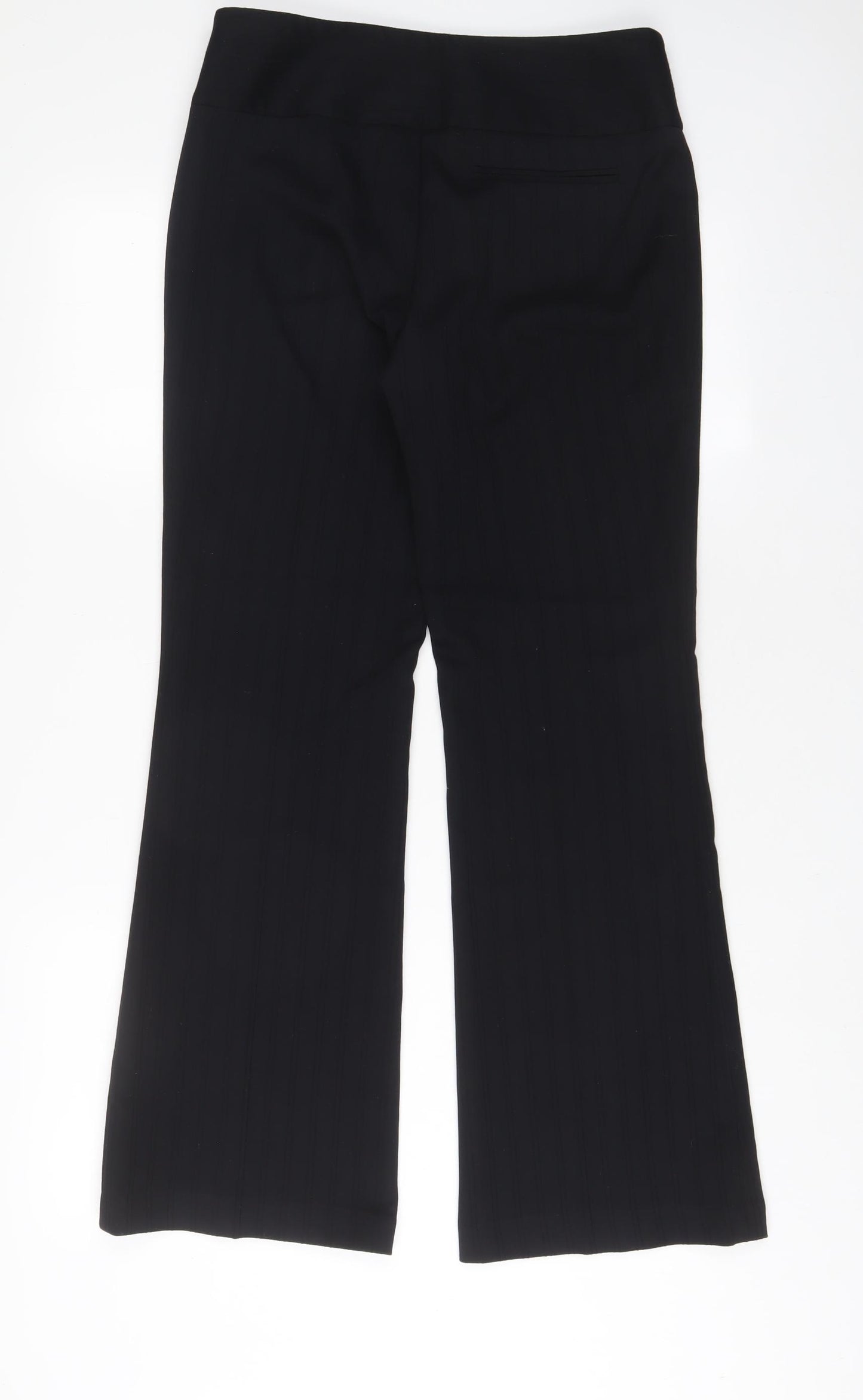 NEXT Womens Black Polyester Trousers Size 10 L30 in Regular Zip