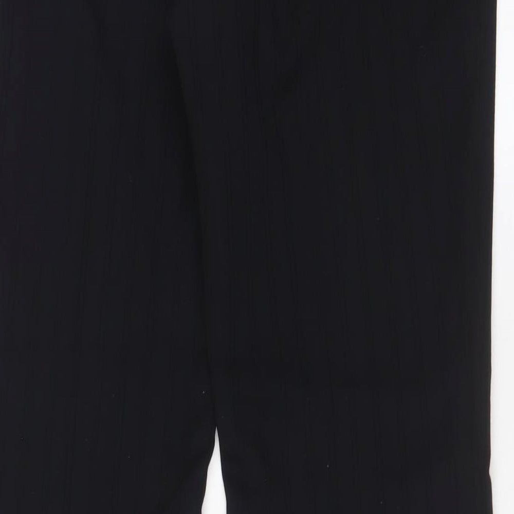 NEXT Womens Black Polyester Trousers Size 10 L30 in Regular Zip