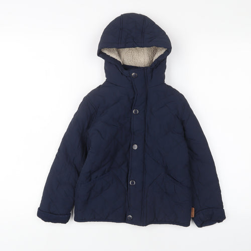 NEXT Boys Blue Basic Coat Coat Size 6-7 Years Snap