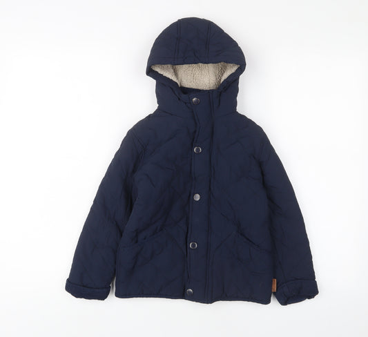 NEXT Boys Blue Basic Coat Coat Size 6-7 Years Snap