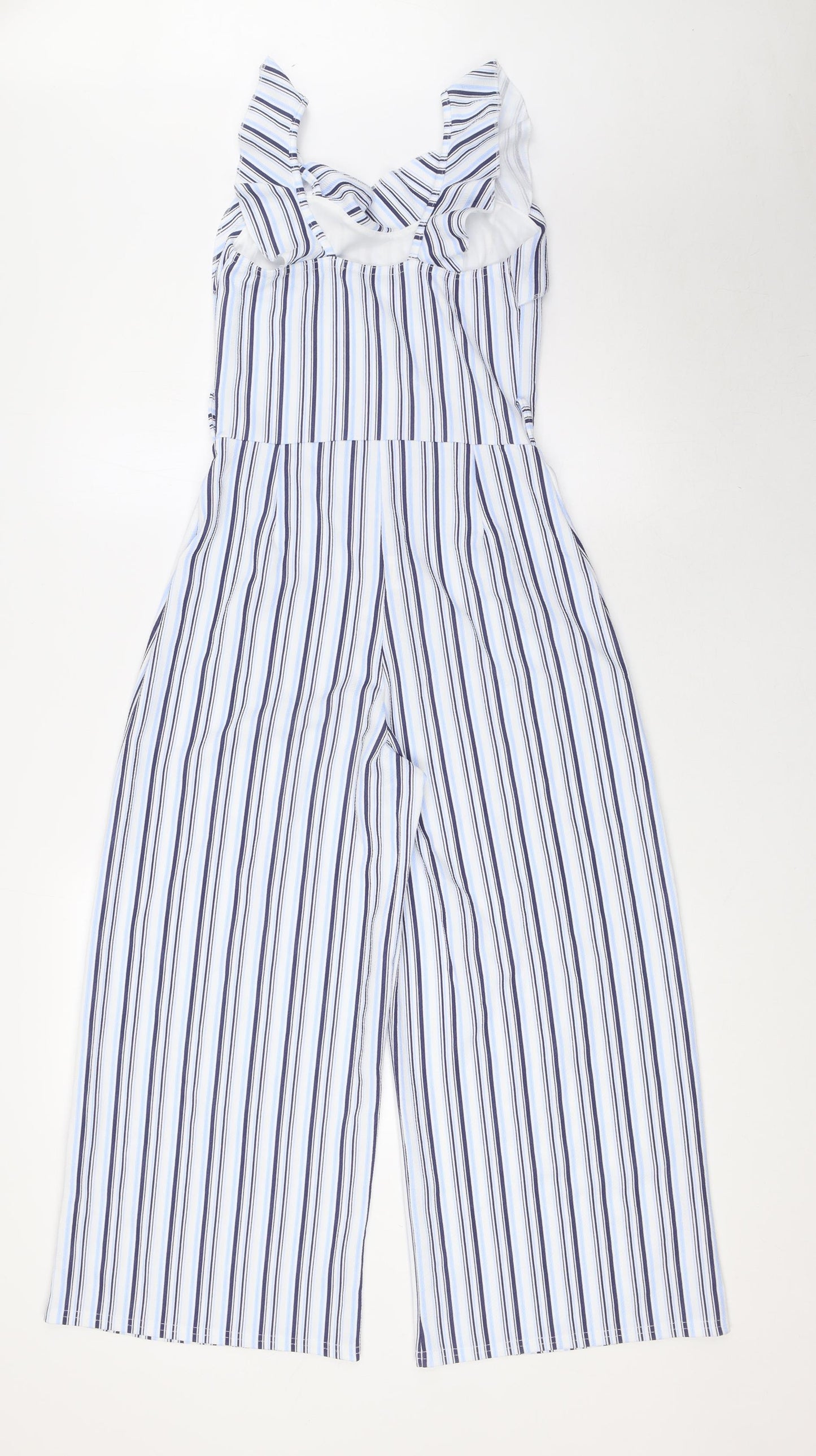 Quiz Womens Blue Striped Polyester Jumpsuit One-Piece Size 6 L24 in