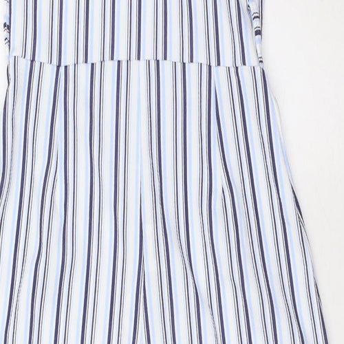 Quiz Womens Blue Striped Polyester Jumpsuit One-Piece Size 6 L24 in