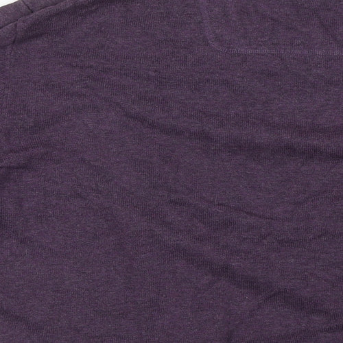 Rocha.John Rocha Mens Purple V-Neck Cotton Pullover Jumper Size L Long Sleeve