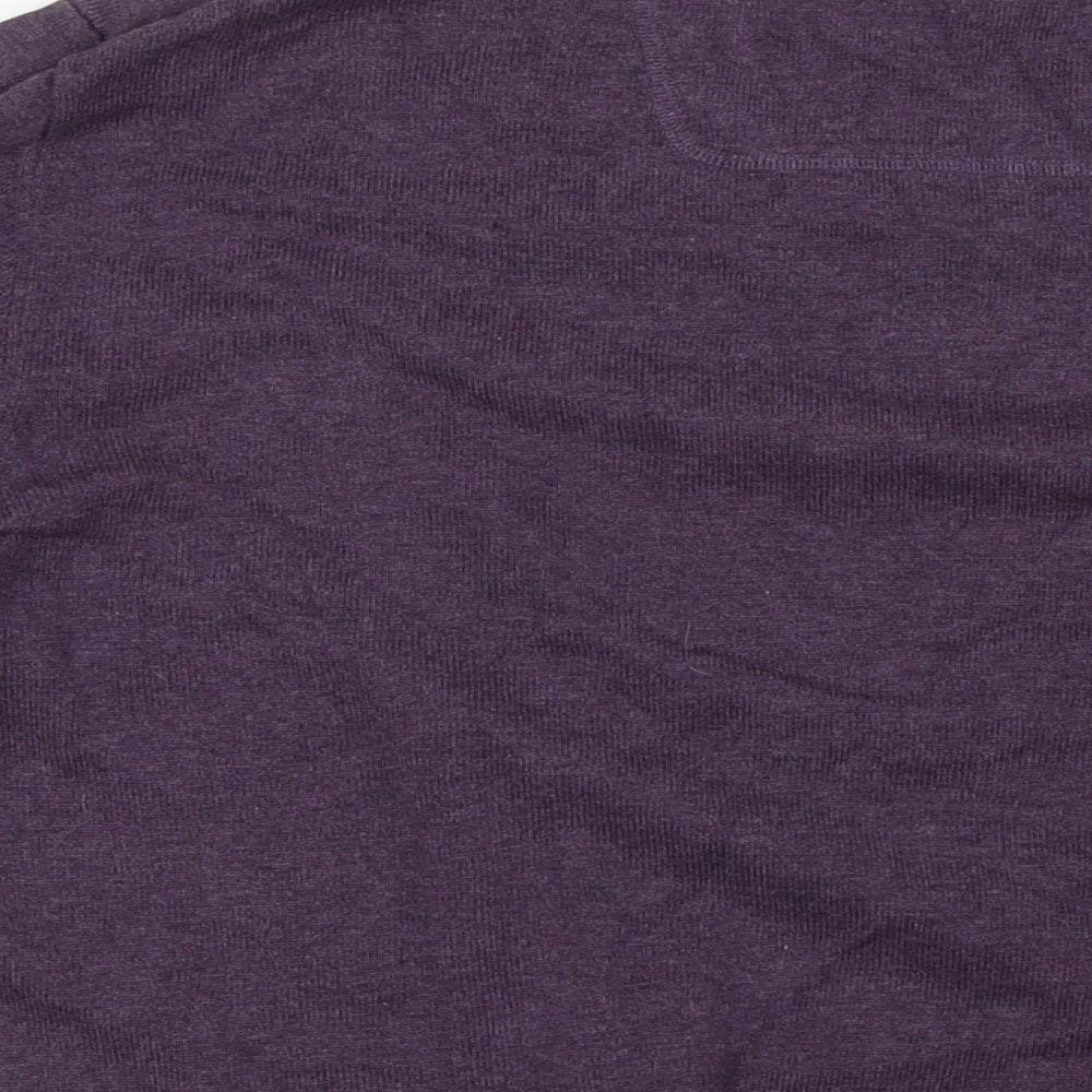 Rocha.John Rocha Mens Purple V-Neck Cotton Pullover Jumper Size L Long Sleeve