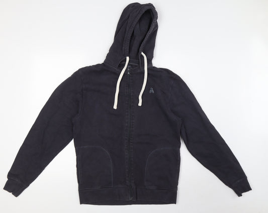 Scalpers Mens Grey Cotton Full Zip Hoodie Size S - Skull And Bones