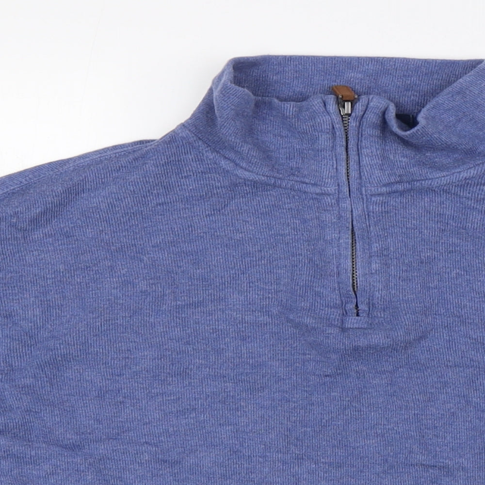 Polo Ralph Lauren Mens Blue Cotton Pullover Sweatshirt Size M - 1/4 Zip