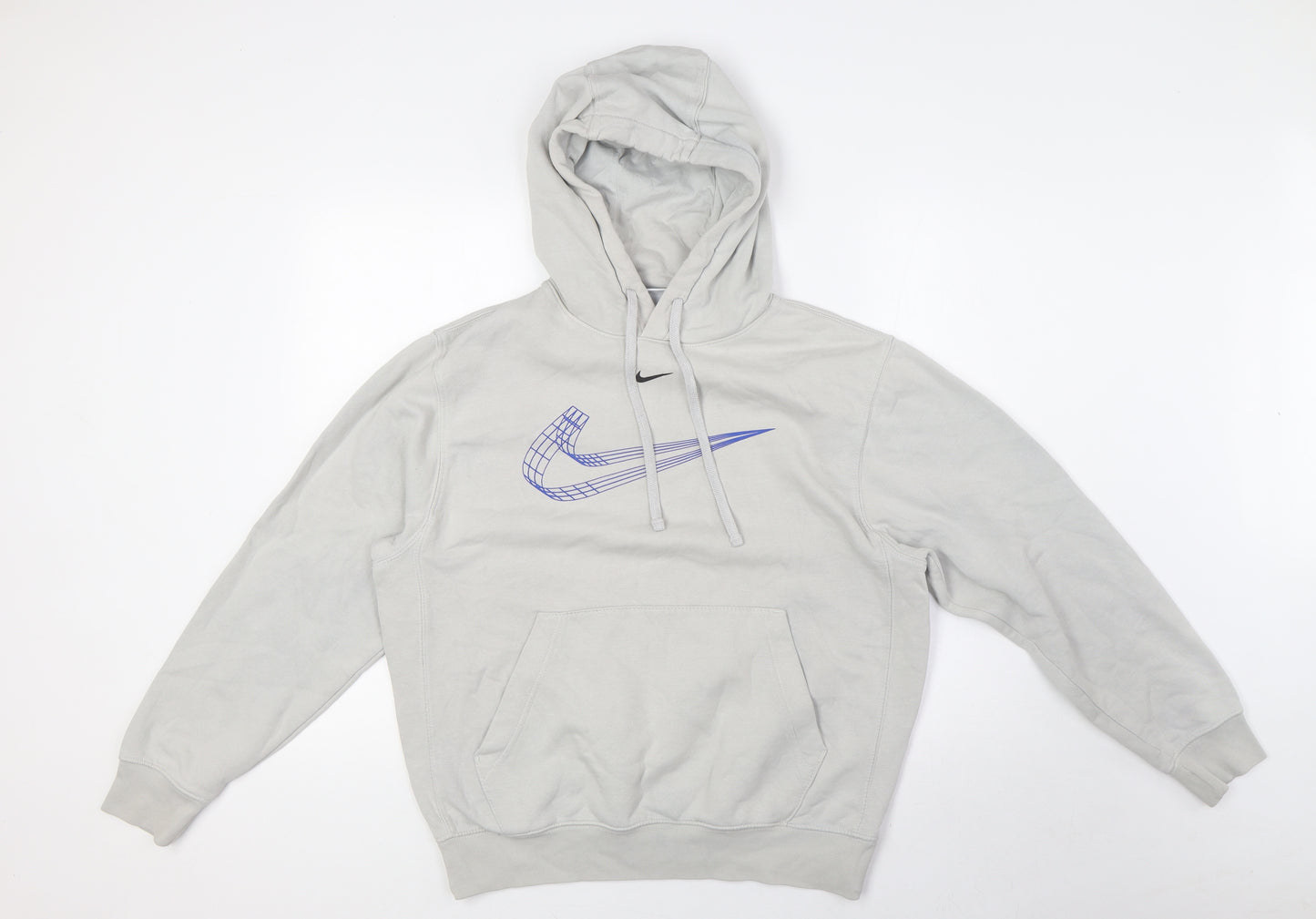 Nike Mens Grey Cotton Pullover Hoodie Size S