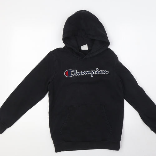 Champion Boys Black Cotton Pullover Hoodie Size 11-12 Years