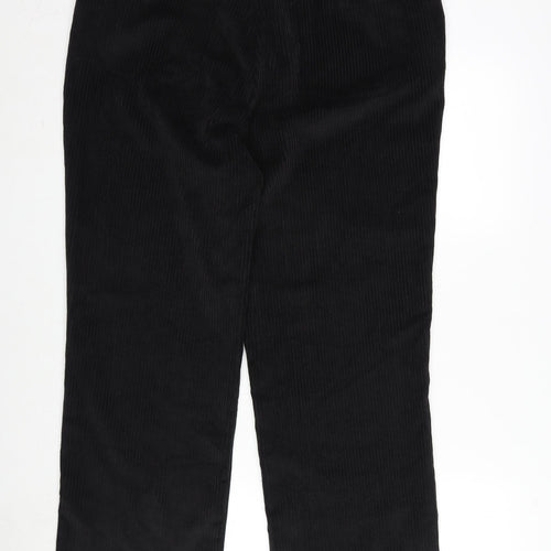 Topshop Womens Black Cotton Trousers Size 16 L31 in Regular Zip