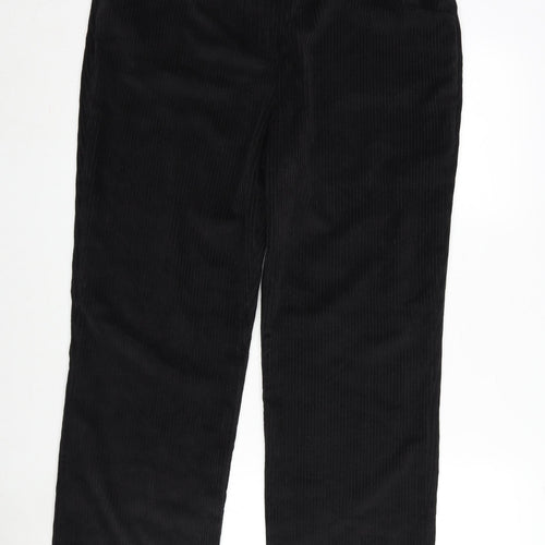 Topshop Womens Black Cotton Trousers Size 16 L31 in Regular Zip