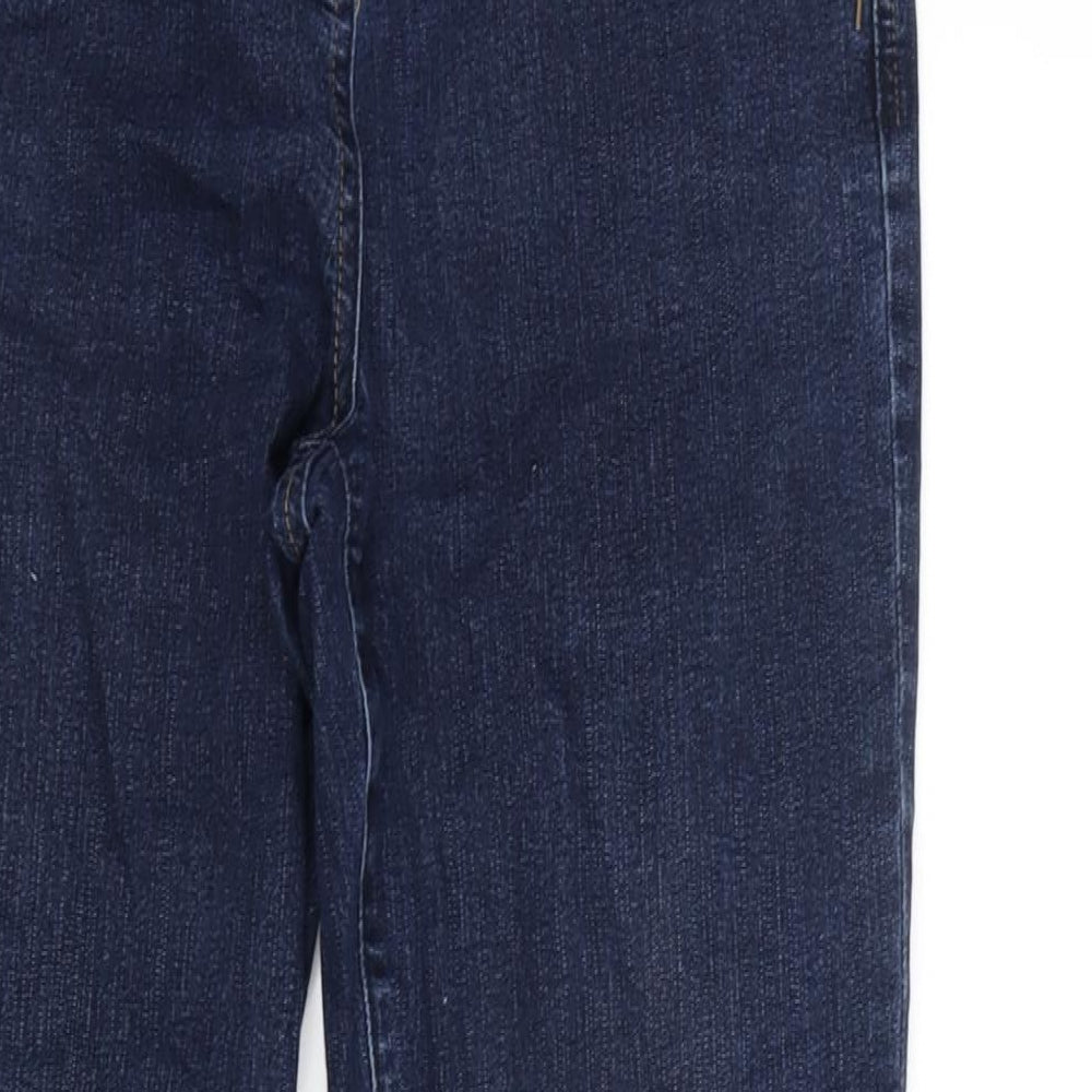 TU Womens Blue Cotton Blend Straight Jeans Size 10 L30 in Regular Zip