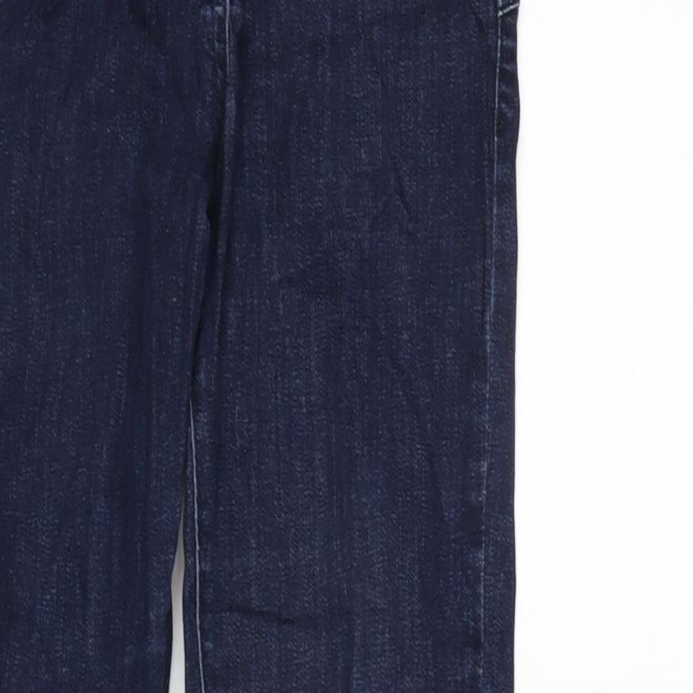 Oasis Womens Blue Cotton Blend Straight Jeans Size 10 L29 in Regular Zip