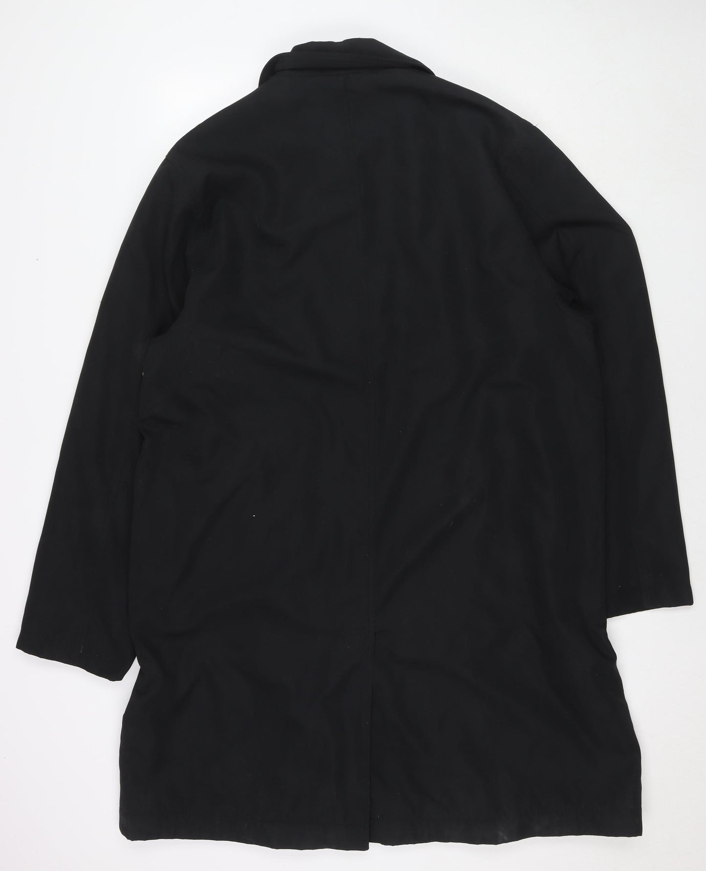 Butler and Webb Mens Black Trench Coat Jacket Size XL Button