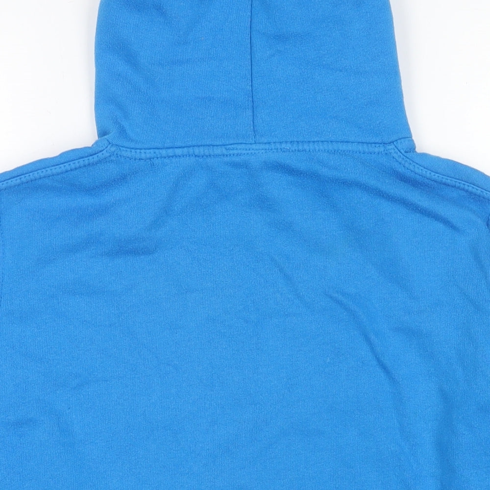 adidas Mens Blue Cotton Pullover Hoodie Size S - Logo Vintage