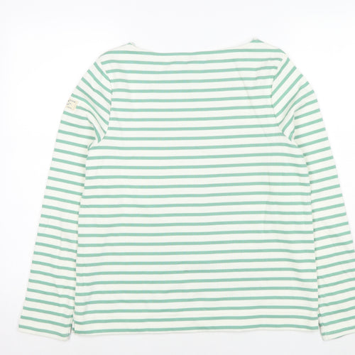 Joules Womens Green Striped Cotton Pullover Sweatshirt Size 12 Pullover