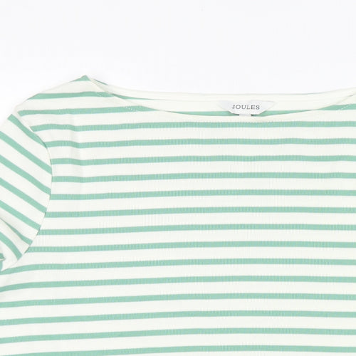 Joules Womens Green Striped Cotton Pullover Sweatshirt Size 12 Pullover