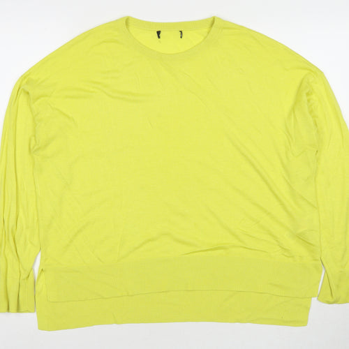 New Look Womens Yellow Round Neck Acrylic Pullover Jumper Size L