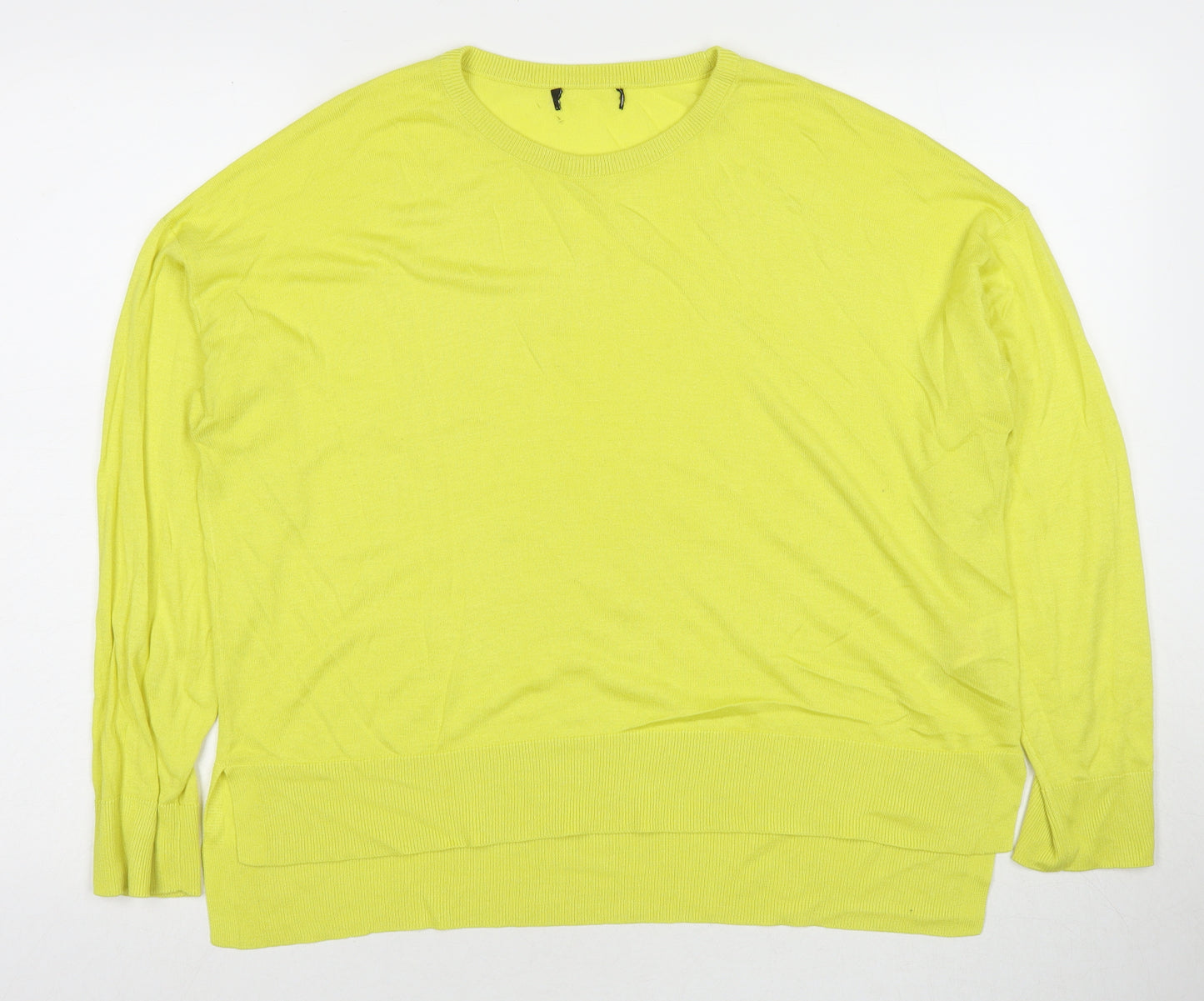 New Look Womens Yellow Round Neck Acrylic Pullover Jumper Size L