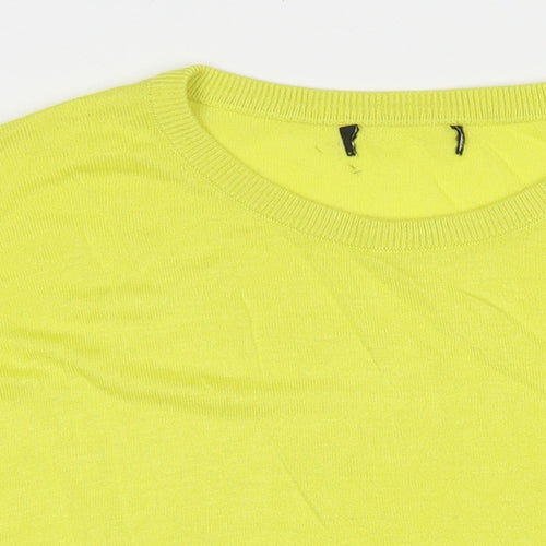 New Look Womens Yellow Round Neck Acrylic Pullover Jumper Size L