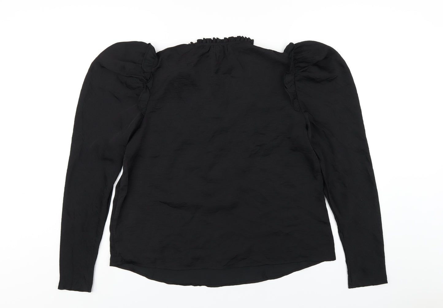 Alex & Lili Womens Black Polyester Basic Blouse Size M V-Neck