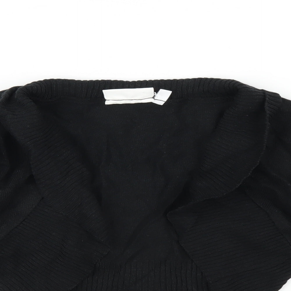 New Look Womens Black V-Neck Cotton Shrug Jumper Size S