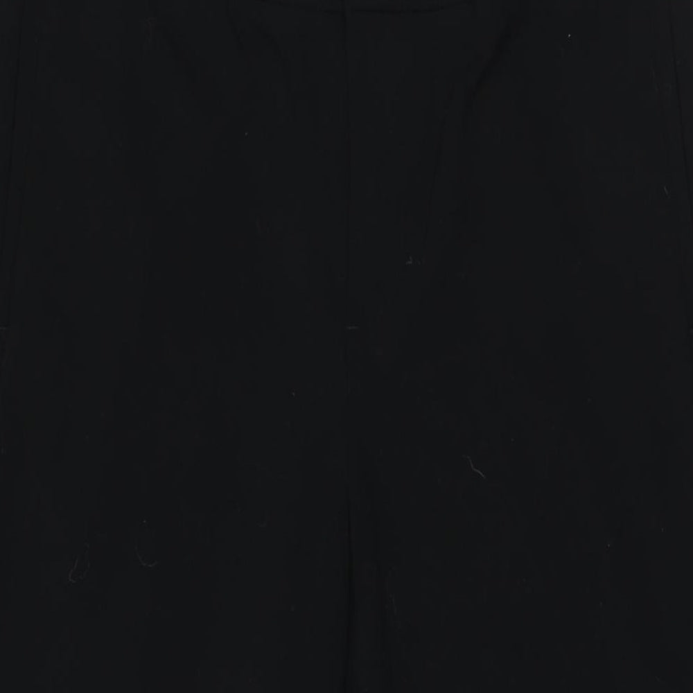 Marks and Spencer Womens Black Polyester Trousers Size 14 L28 in Regular Zip