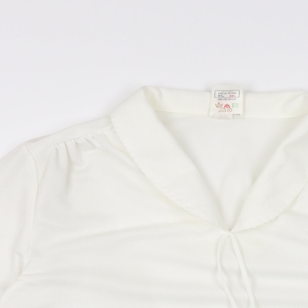 St Michael Womens White Polyester Basic Blouse Size 16 Collared