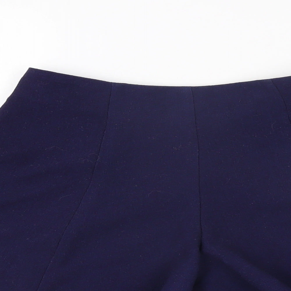 Miss Selfridge Womens Blue Polyester Basic Shorts Size 6 L3.5 in Regular Zip