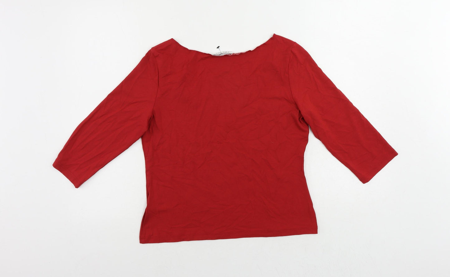 Precis Petite Womens Red Viscose Basic Blouse Size M V-Neck - Lace Detail