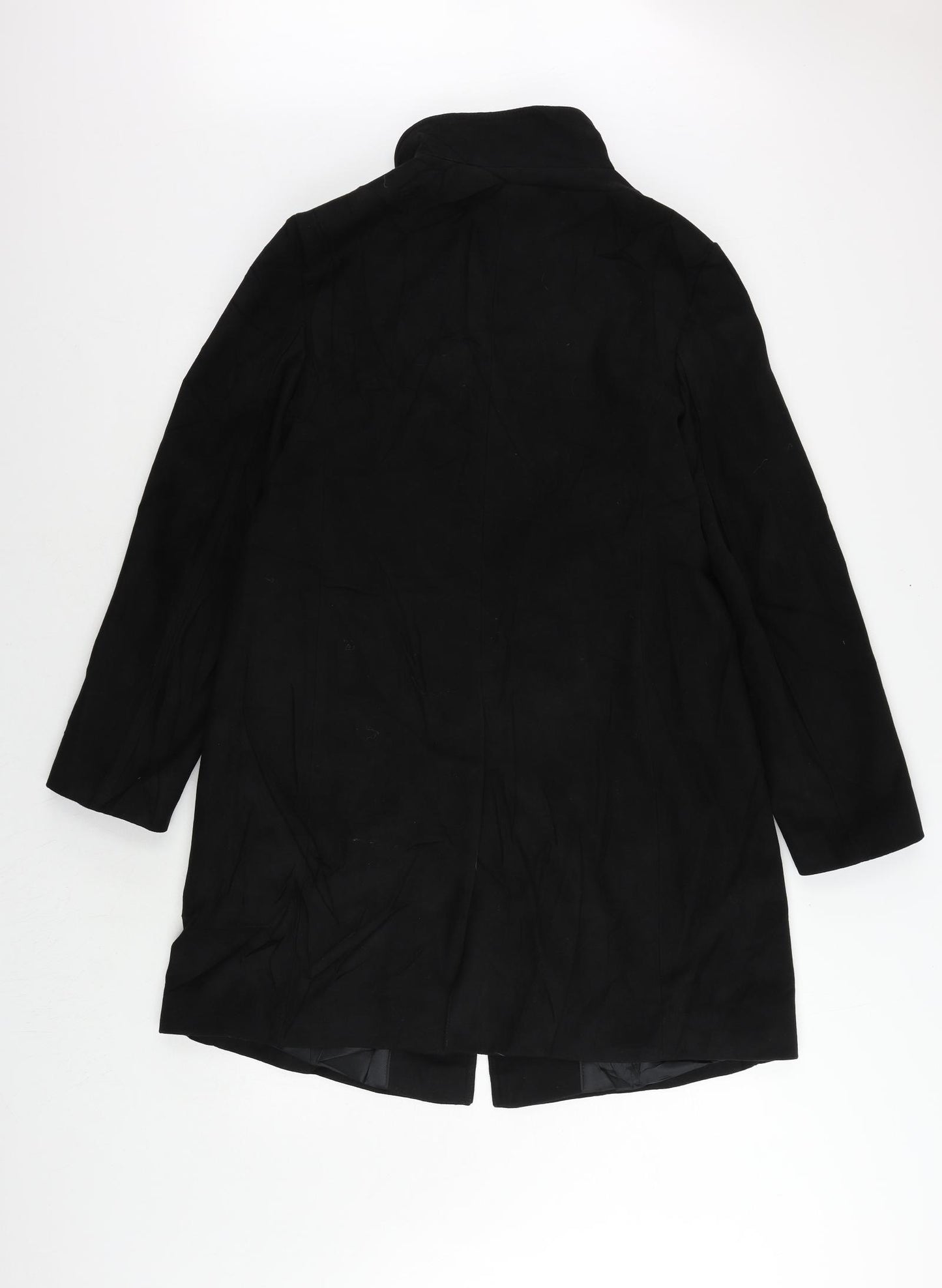 Marks and Spencer Womens Black Overcoat Coat Size 14 Button