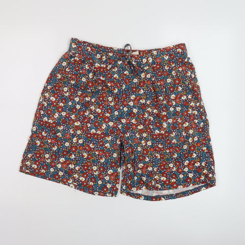 Seasalt Womens Multicoloured Floral Cotton Basic Shorts Size 14 L8 in Regular Drawstring