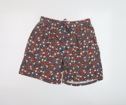 Seasalt Womens Multicoloured Floral Cotton Basic Shorts Size 14 L8 in Regular Drawstring