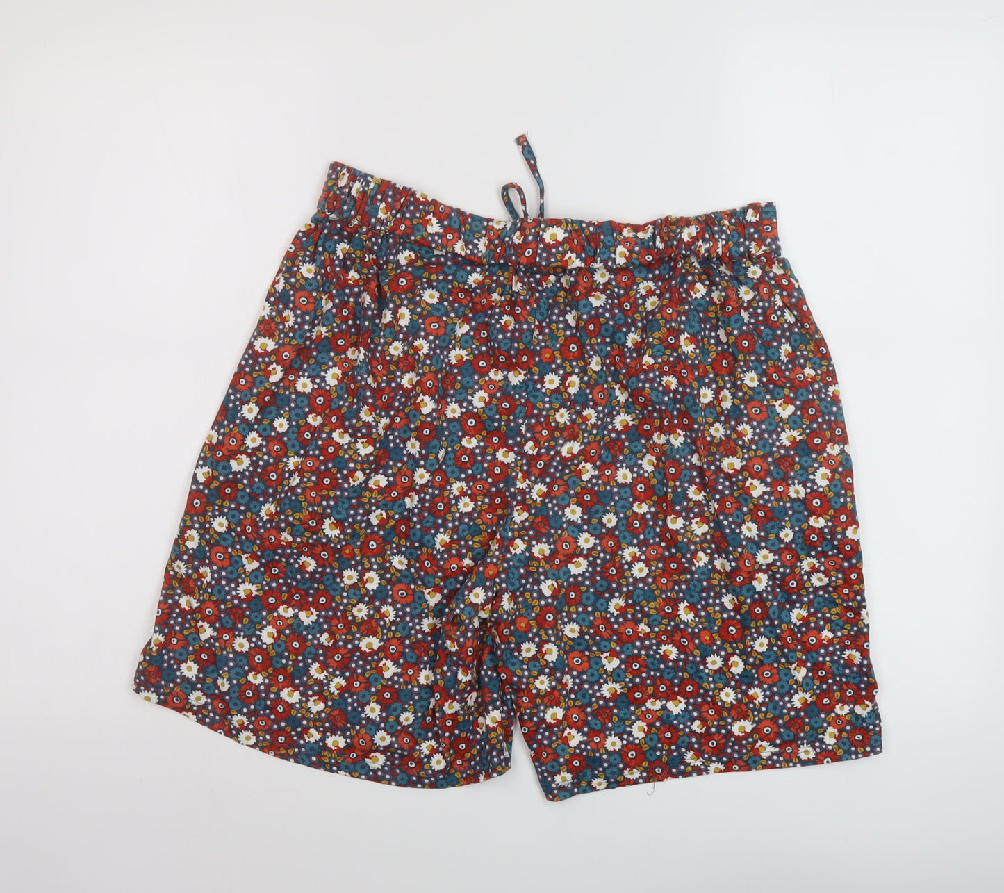 Seasalt Womens Multicoloured Floral Cotton Basic Shorts Size 14 L8 in Regular Drawstring