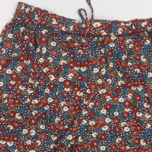 Seasalt Womens Multicoloured Floral Cotton Basic Shorts Size 14 L8 in Regular Drawstring