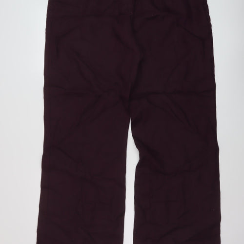 NEXT Womens Purple Linen Trousers Size 18 L31 in Regular Button