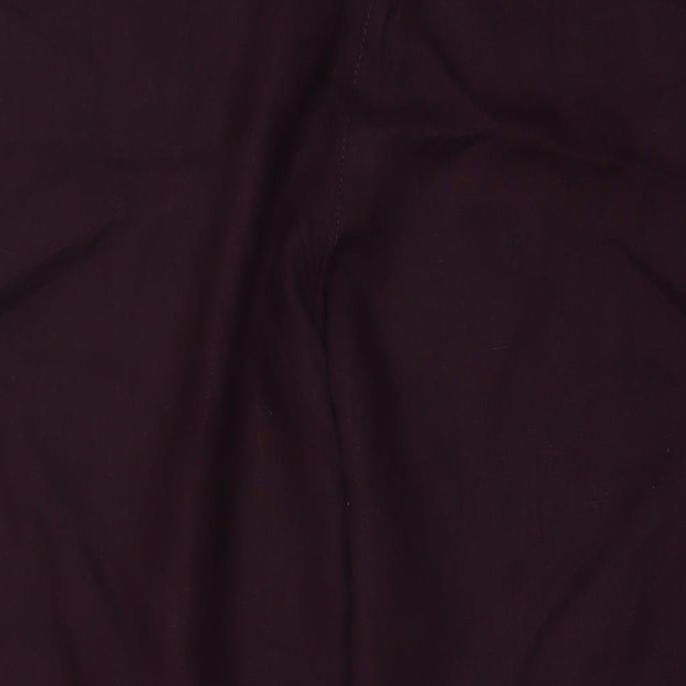 NEXT Womens Purple Linen Trousers Size 18 L31 in Regular Button