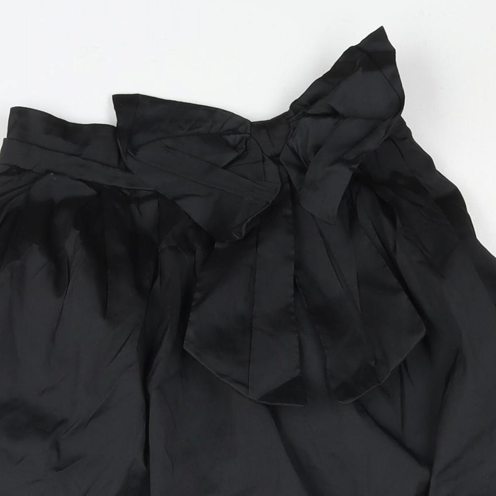 NEXT Girls Black Polyester A-Line Skirt Size 7 Years Regular Zip - Bow