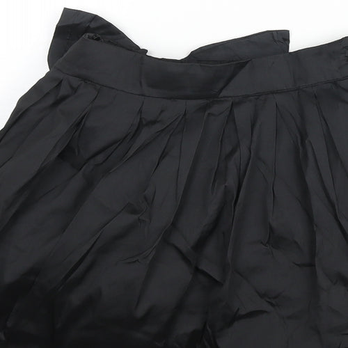 NEXT Girls Black Polyester A-Line Skirt Size 7 Years Regular Zip - Bow