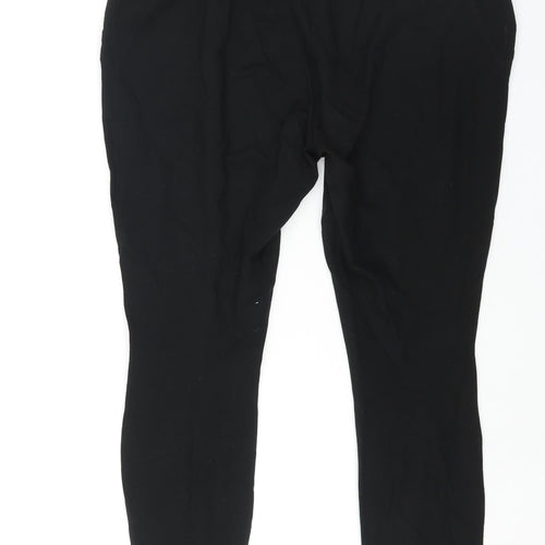 New Look Womens Black Viscose Trousers Size 16 L26 in Regular - Zip