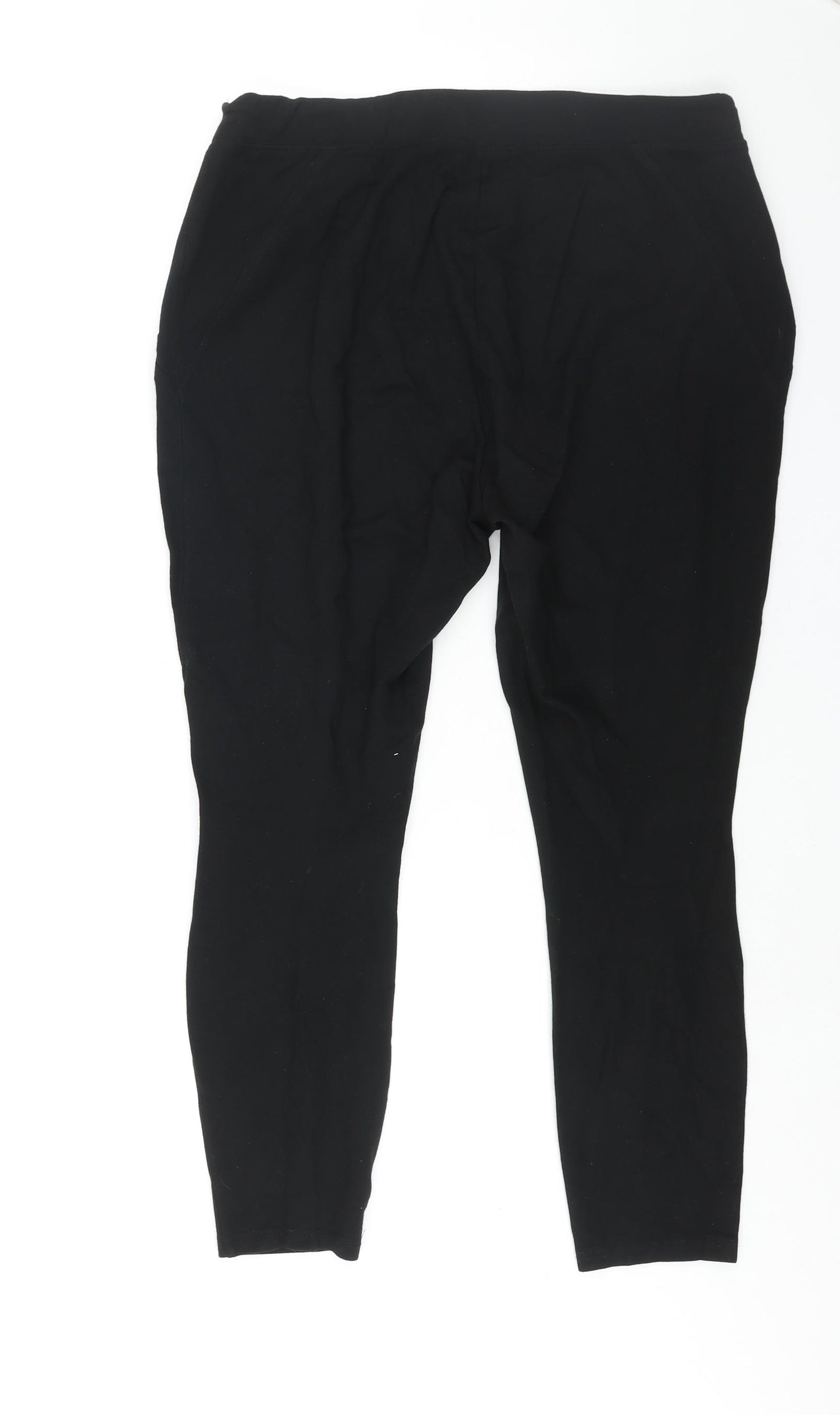 New Look Womens Black Viscose Trousers Size 16 L26 in Regular - Zip