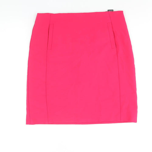 Marks and Spencer Womens Pink Polyester Straight & Pencil Skirt Size 12 Zip