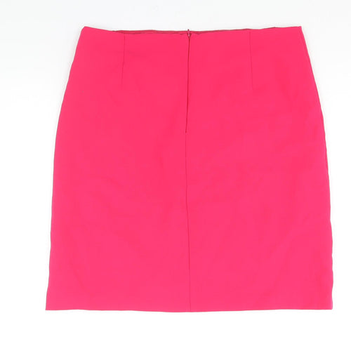 Marks and Spencer Womens Pink Polyester Straight & Pencil Skirt Size 12 Zip