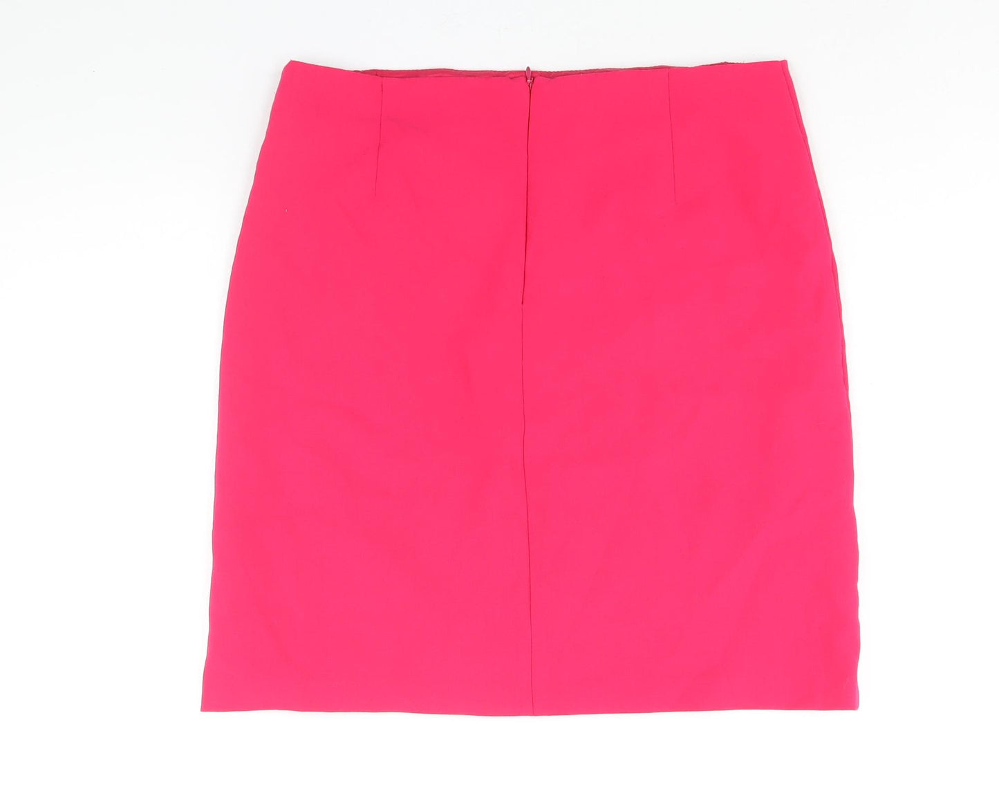 Marks and Spencer Womens Pink Polyester Straight & Pencil Skirt Size 12 Zip