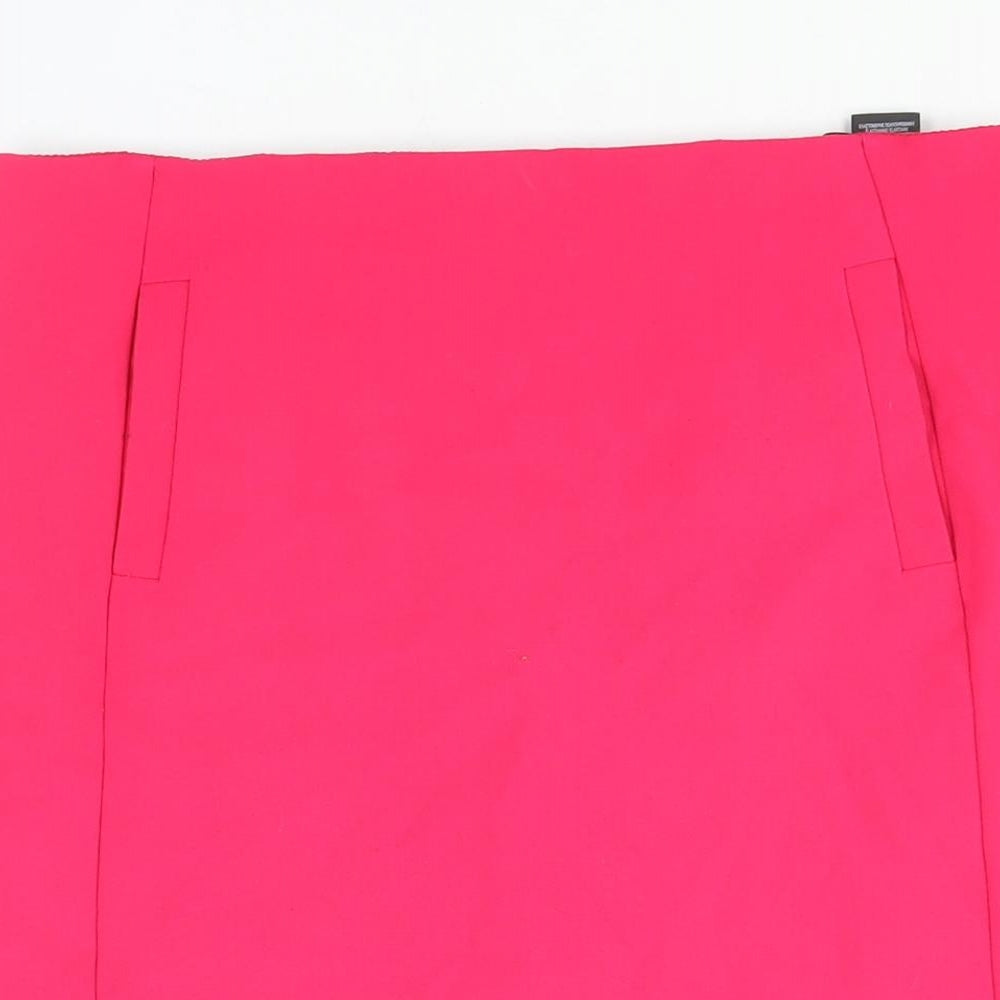 Marks and Spencer Womens Pink Polyester Straight & Pencil Skirt Size 12 Zip