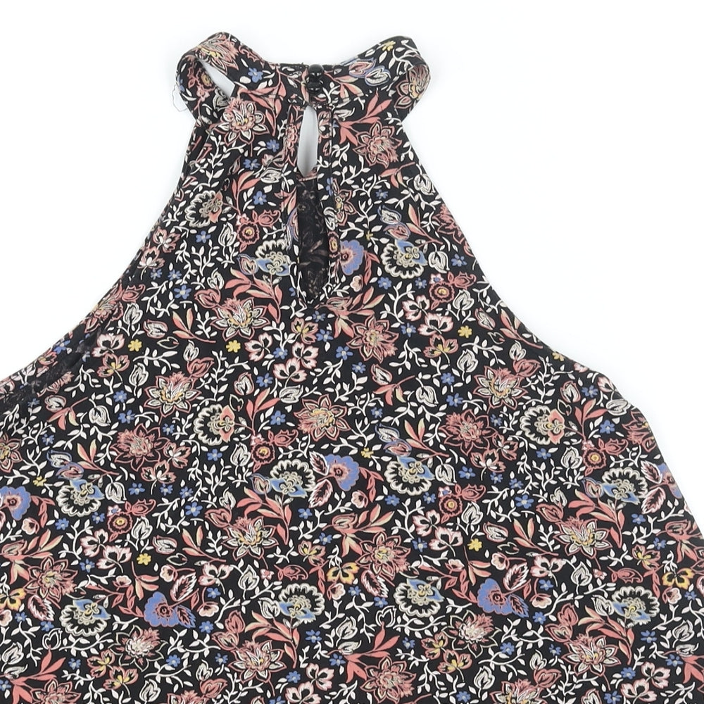 New Look Womens Multicoloured Geometric Polyester Camisole Blouse Size 8 Round Neck - Floral Print