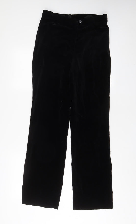 Basler Womens Black Cotton Trousers Size 10 L32 in Regular Zip