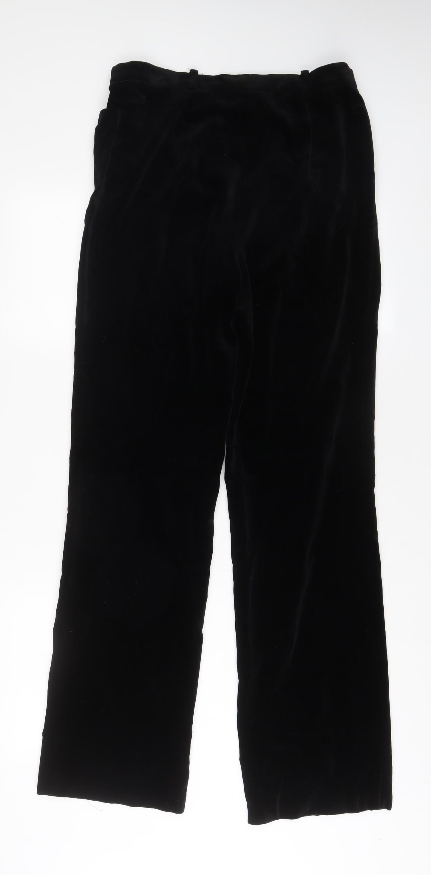 Basler Womens Black Cotton Trousers Size 10 L32 in Regular Zip